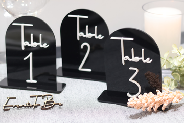 Arched Table Numbers Black