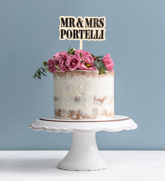 Double Layered Cake Topper White & Black