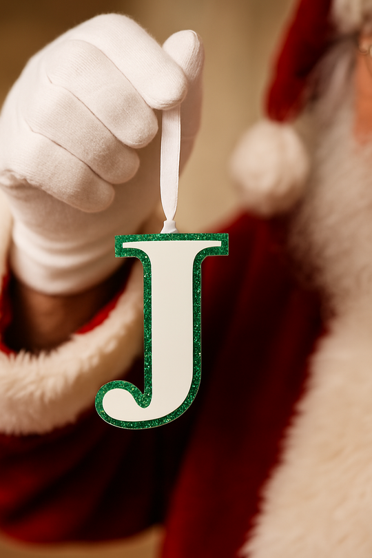 Initial Ornament Glitter