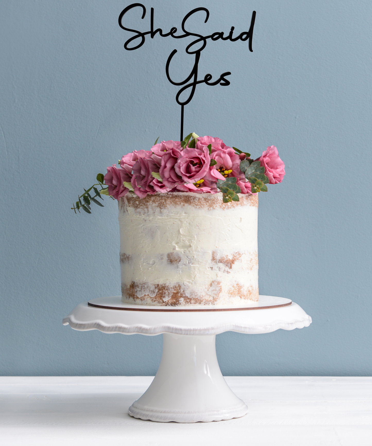 She Said Yes Cake Topper