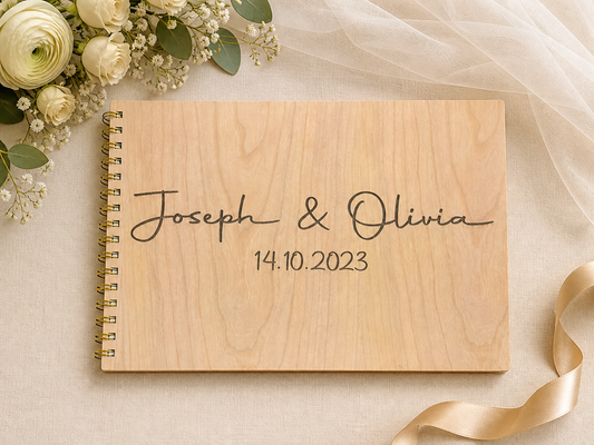 Personalised Wooden Wedding Guest Book