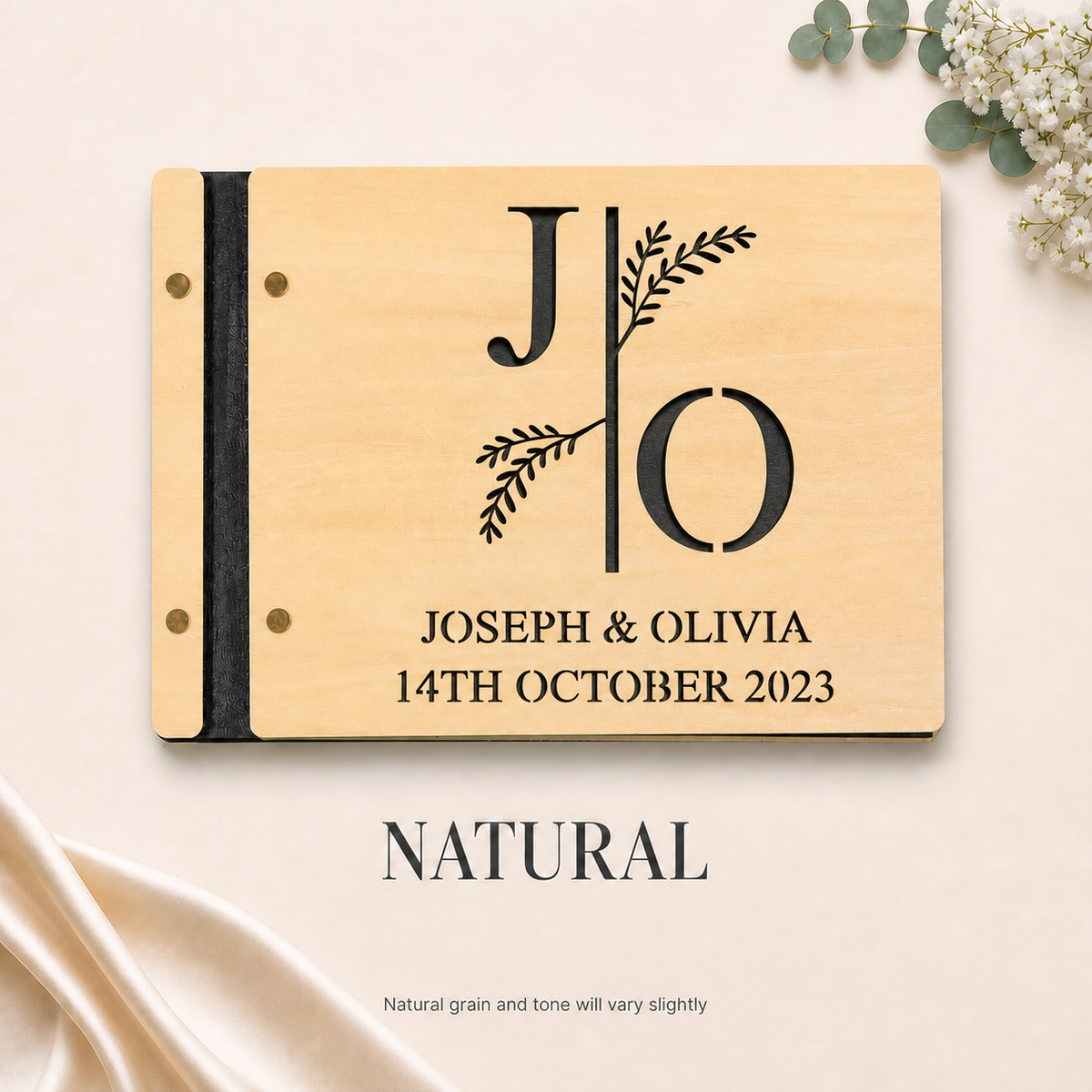 Personalised Wooden Wedding Guest Book