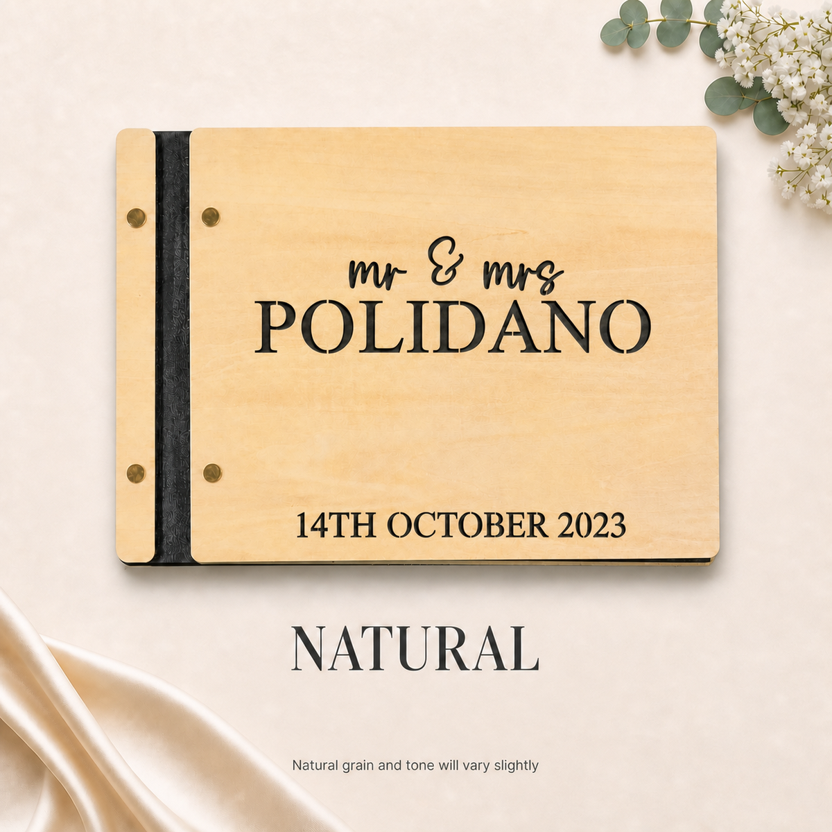 Personalised Wooden Wedding Guest Book