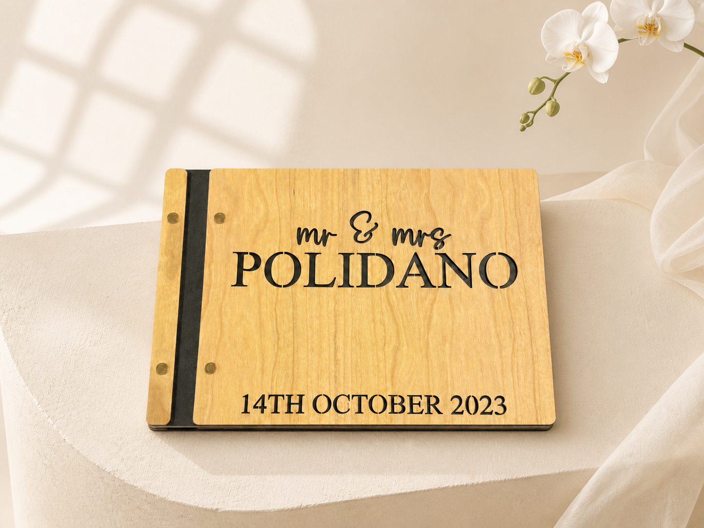Personalised Wooden Wedding Guest Book