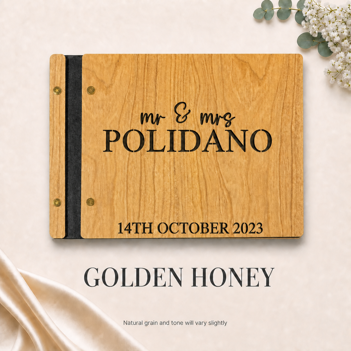 Personalised Wooden Wedding Guest Book
