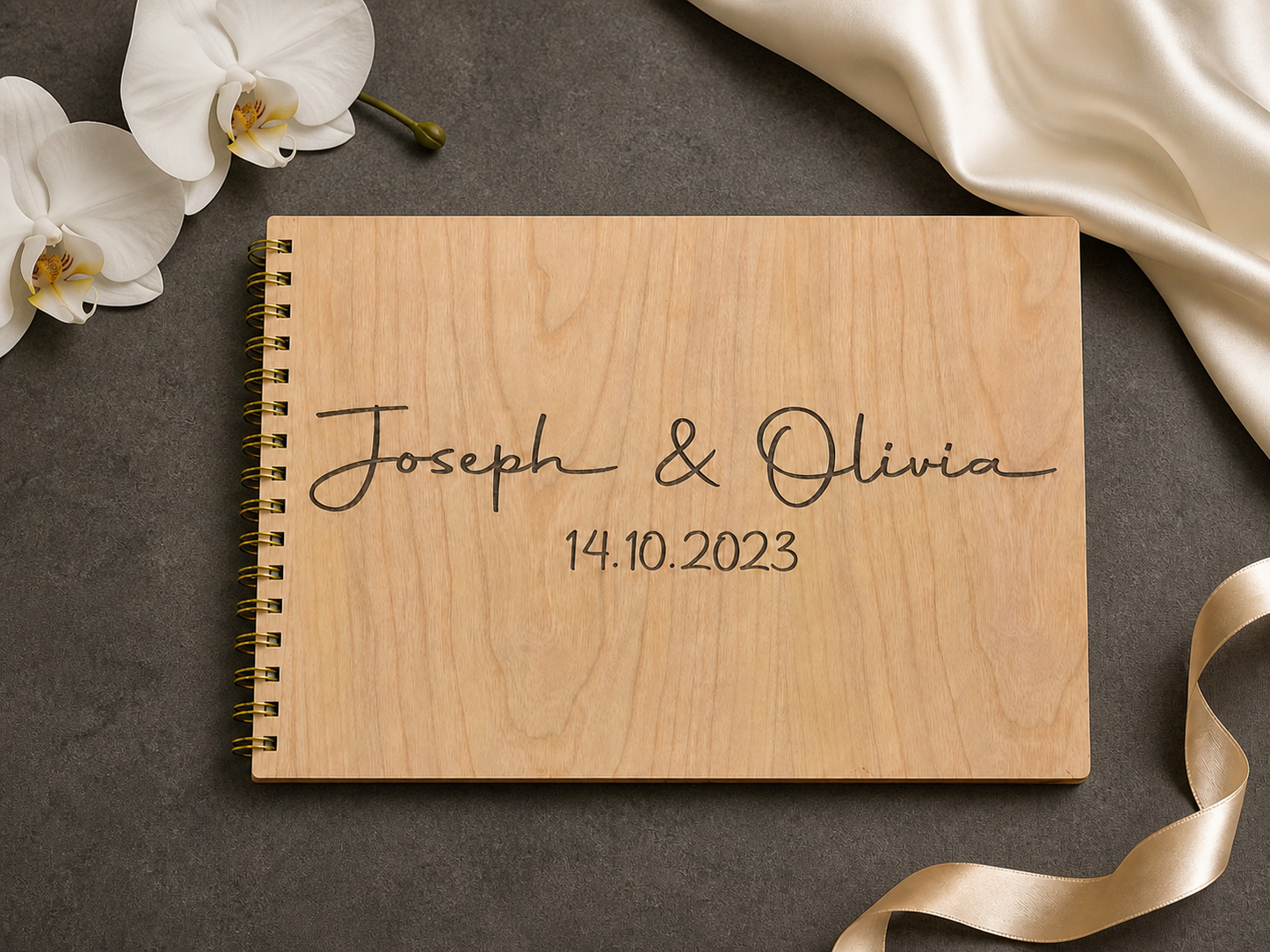 Personalised Wooden Wedding Guest Book