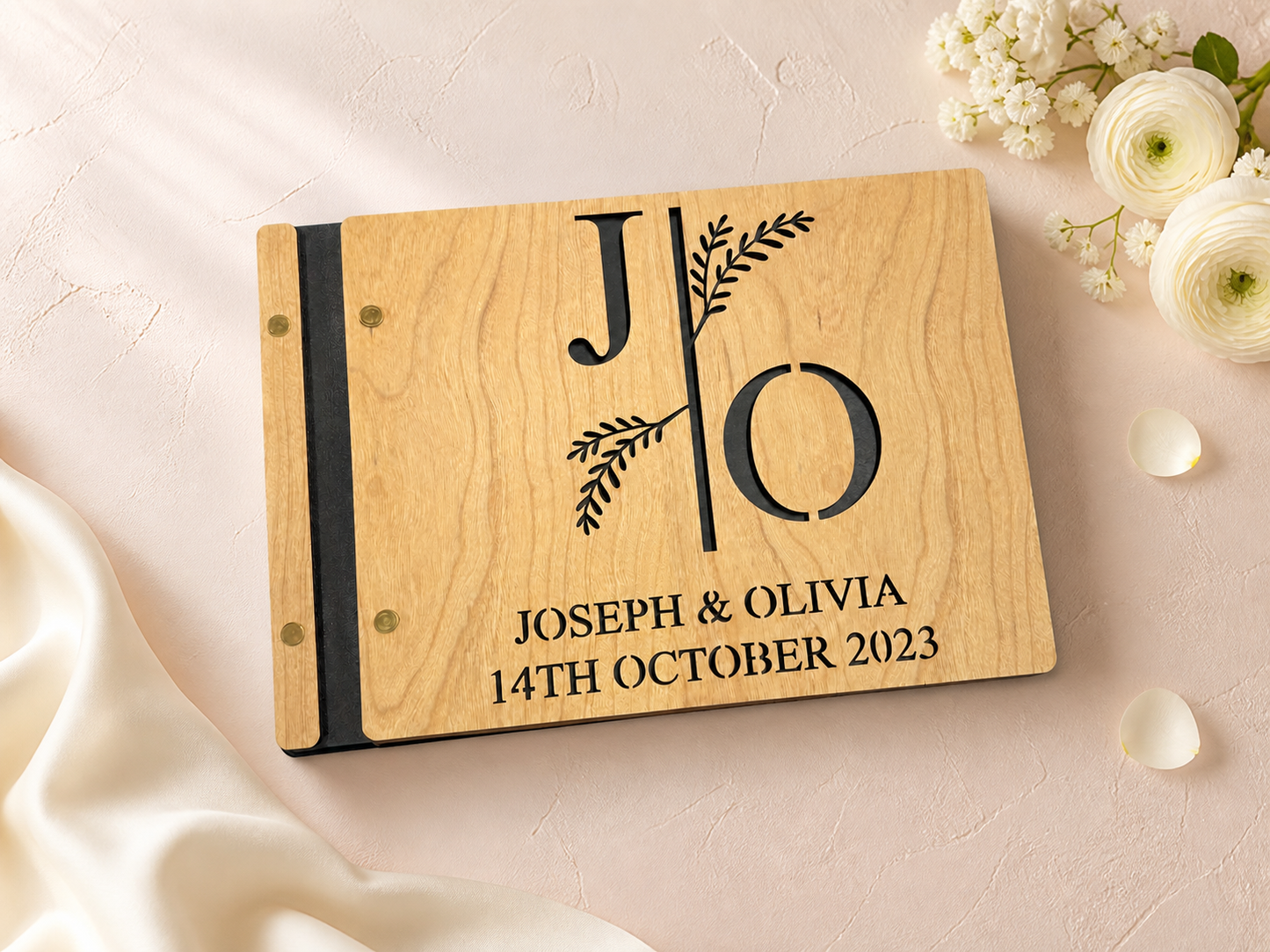 Personalised Wooden Wedding Guest Book