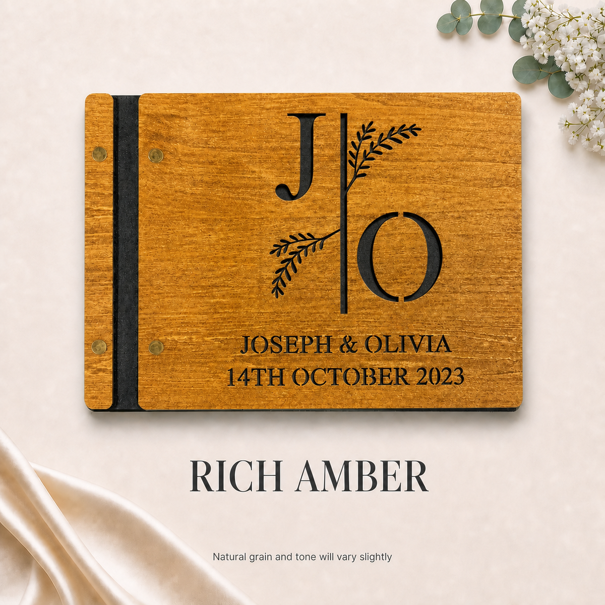 Personalised Wooden Wedding Guest Book