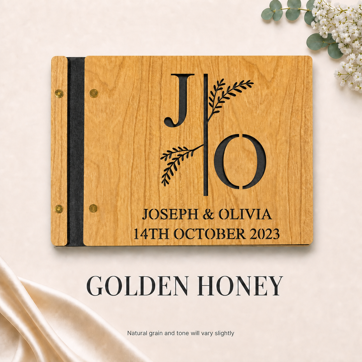 Personalised Wooden Wedding Guest Book