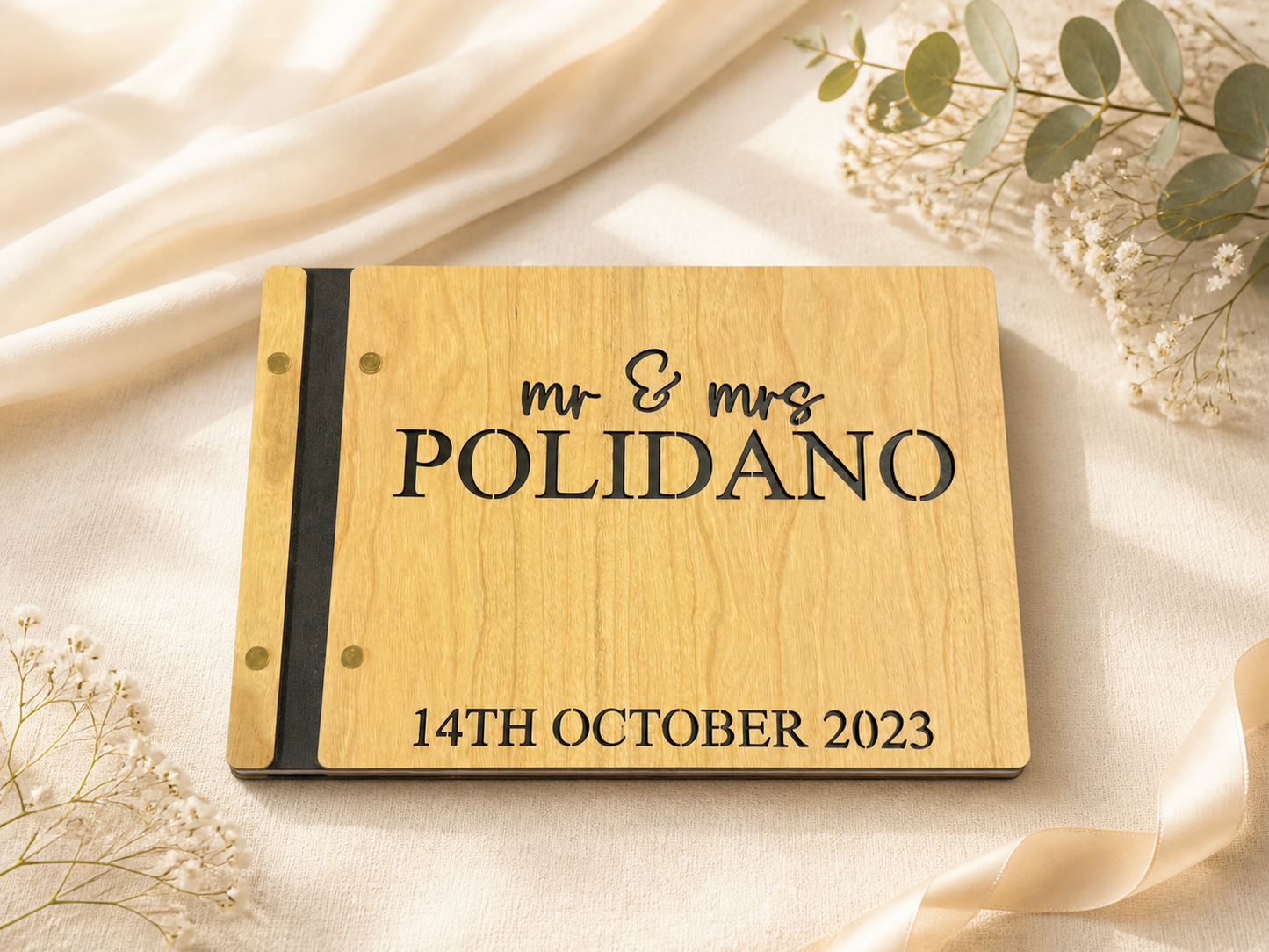 Personalised Wooden Wedding Guest Book