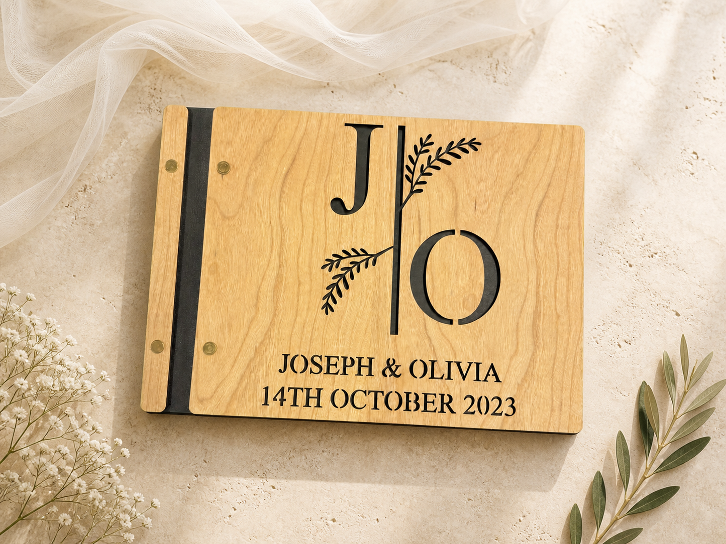 Personalised Wooden Wedding Guest Book