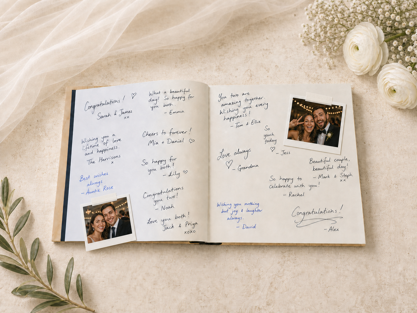 Personalised Wooden Wedding Guest Book