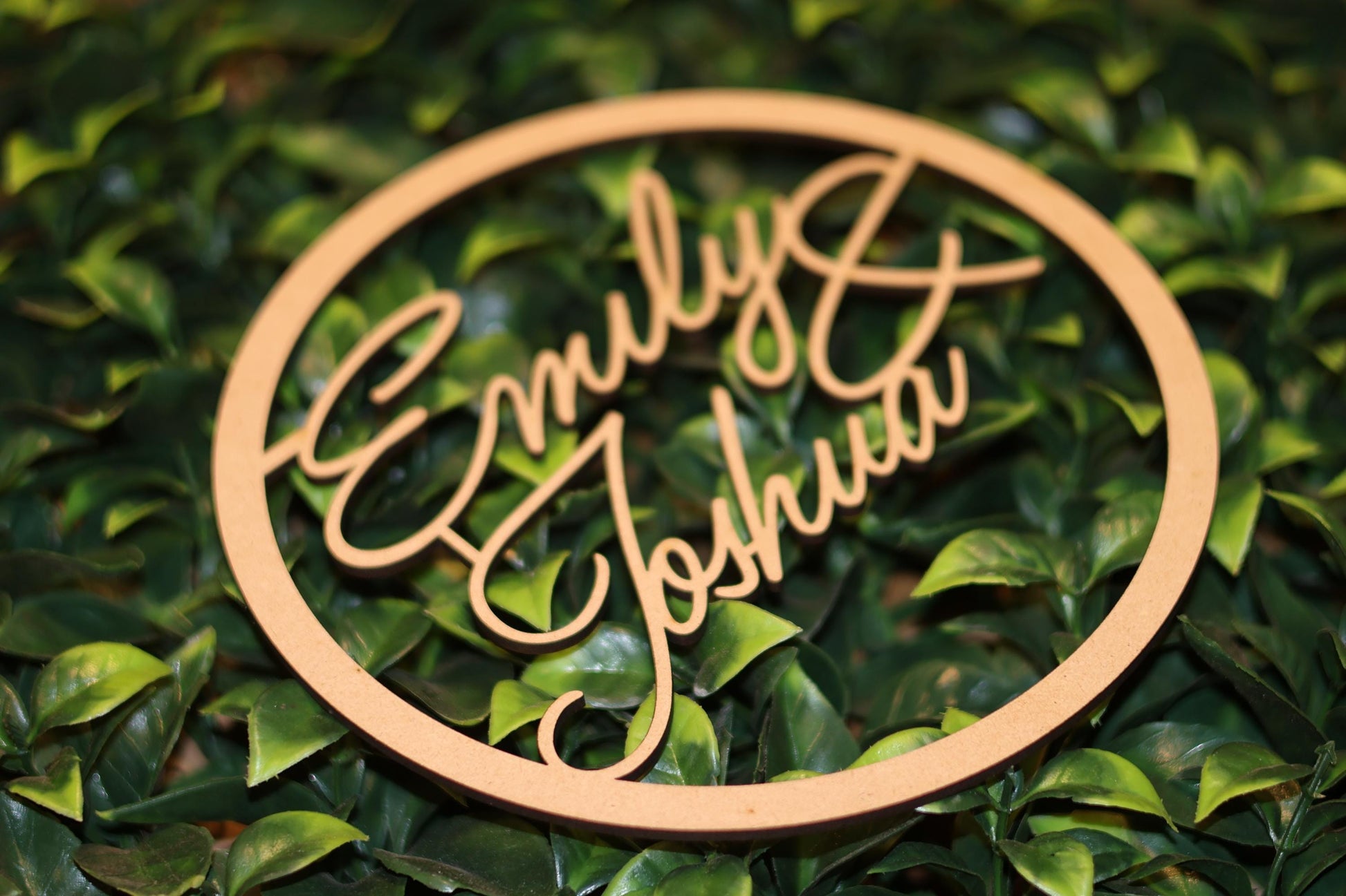 Personalised Wooden Hoop Sign | Wedding Sign | Engagement Sign | Couples Sign | Bride & Groom Sign/Plaque | Custom Wedding Sign |