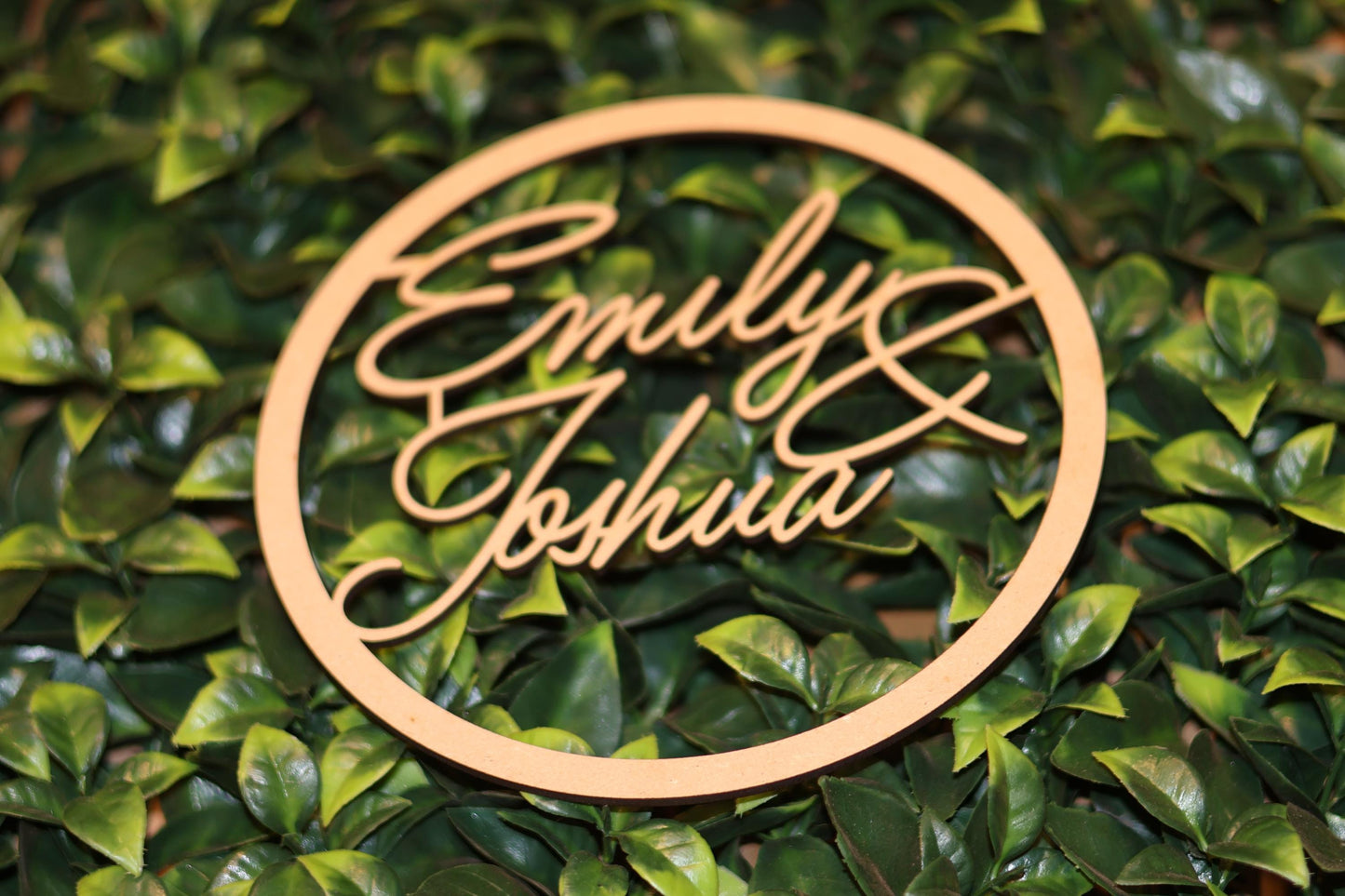 Personalised Wooden Hoop Sign | Wedding Sign | Engagement Sign | Couples Sign | Bride & Groom Sign/Plaque | Custom Wedding Sign |