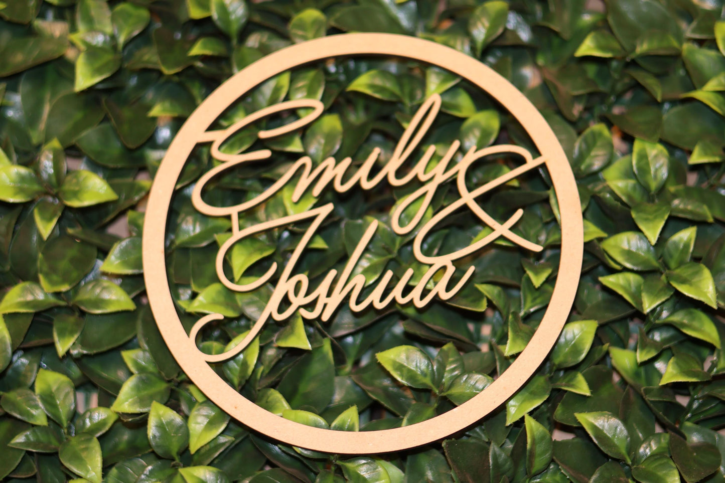 Personalised Wooden Hoop Sign | Wedding Sign | Engagement Sign | Couples Sign | Bride & Groom Sign/Plaque | Custom Wedding Sign |