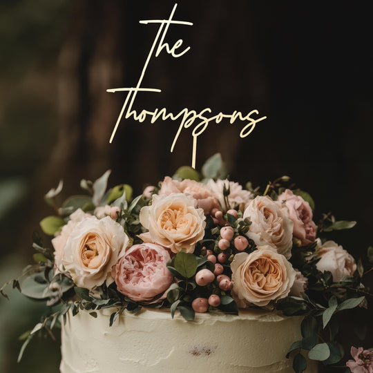 Rustic Personalised Wedding Cake Topper | Mr and Mrs Custom Cake Toppers | Personalised Script Cake Toppers | Personalised Cake Topper