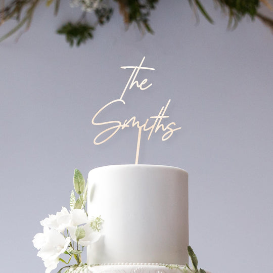 Rustic Personalised Wedding Cake Topper | Mr and Mrs Custom Cake Toppers | Personalised Script Cake Toppers | Personalised Cake Topper