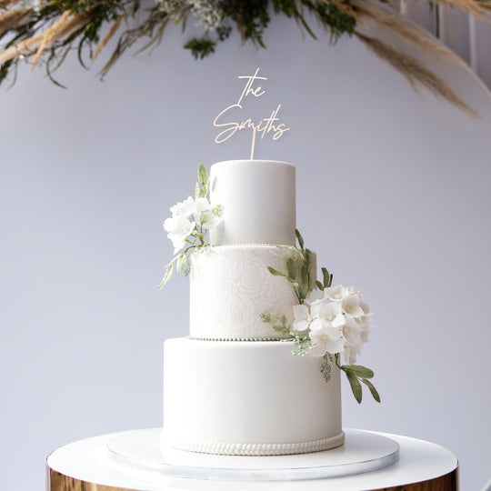 Rustic Personalised Wedding Cake Topper | Mr and Mrs Custom Cake Toppers | Personalised Script Cake Toppers | Personalised Cake Topper