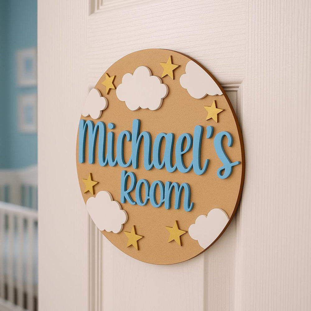 Personalised Kids Bedroom Door Sign | Bedroom Wall Sign | Boys Name Sign | Personalised Childs Room Sign | Personalised Name Door Sign |